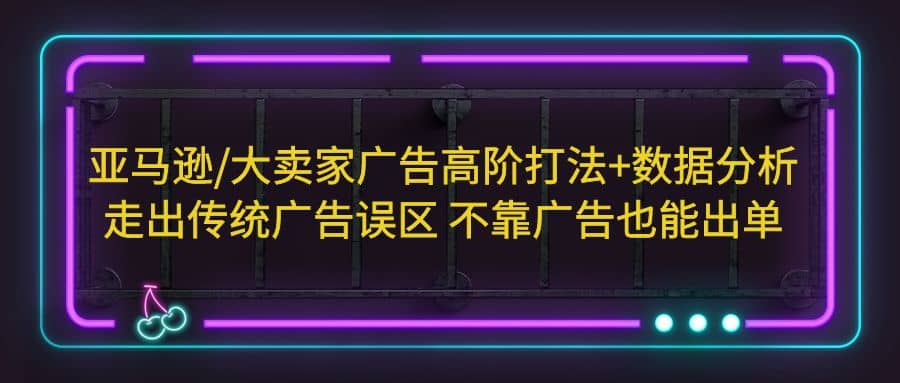 亚马逊/大卖家广告高阶打法+数据分析，走出传统广告误区 不靠广告也能出单-爱省资源网