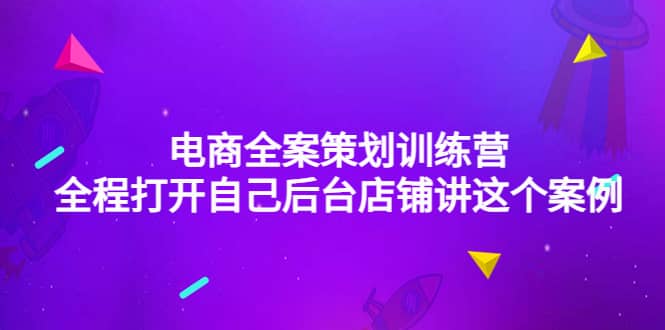 电商全案策划训练营：全程打开自己后台店铺讲这个案例（9节课时）-爱省资源网