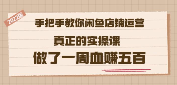2022版《手把手教你闲鱼店铺运营》真正的实操课做了一周血赚五百(16节课)-爱省资源网