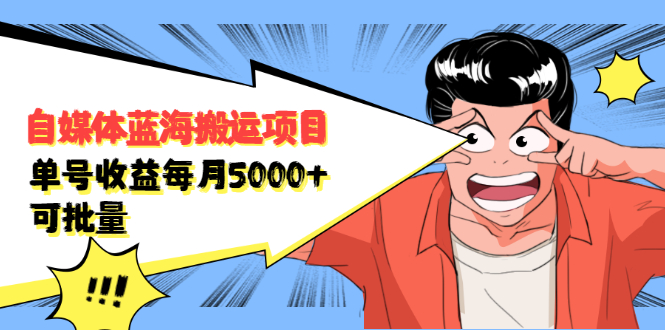 自媒体蓝海搬运项目，价值680元-爱省资源网