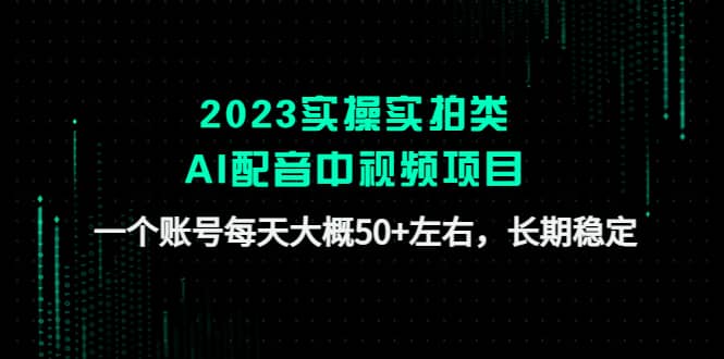 2023实操实拍类AI配音中视频项目，一个账号每天大概50+左右，长期稳定-爱省资源网
