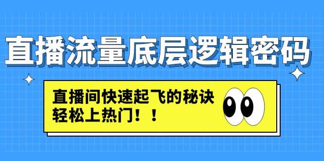 直播流量底层逻辑密码：直播间快速起飞的秘诀，轻松上热门-爱省资源网