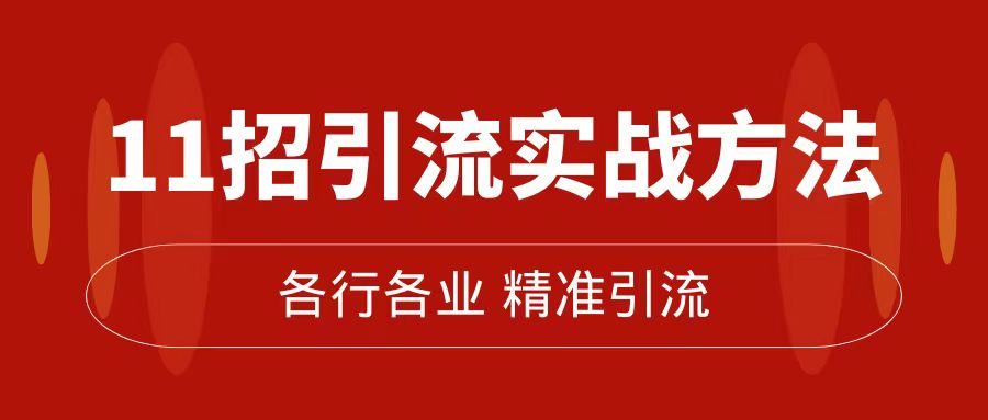 精准引流术：11招引流实战方法，让你私域流量加到爆（11节课完整版）-爱省资源网