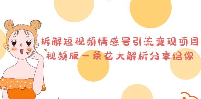 拆解短视频情感号引流变现项目，视频版一条龙大解析分享给你-爱省资源网