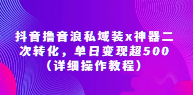 抖音撸音浪私域装x神器二次转化，单日变现超500（详细操作教程）-爱省资源网