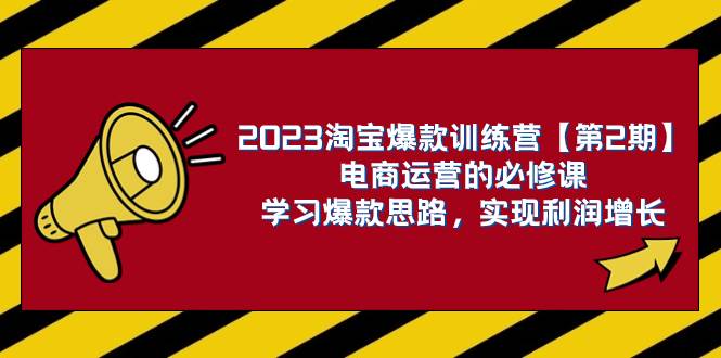 2023淘宝爆款训练营【第2期】电商运营的必修课，学习爆款思路 实现利润增长-爱省资源网