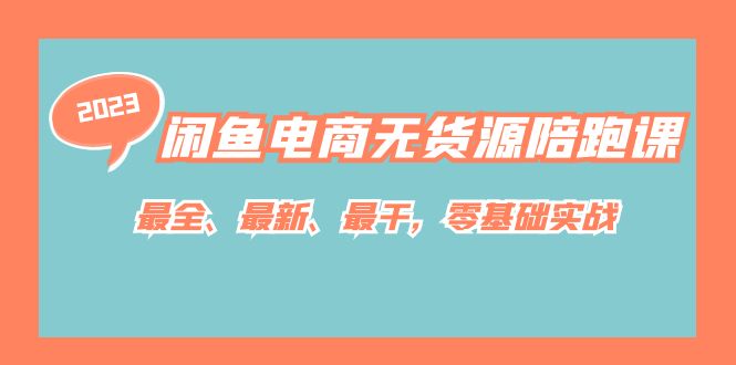 闲鱼电商无货源陪跑课，最全、最新、最干，零基础实战！-爱省资源网