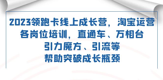 2023领跑·卡 线上成长营 淘宝运营各岗位培训 直通车 万相台 引力魔方 引流-爱省资源网
