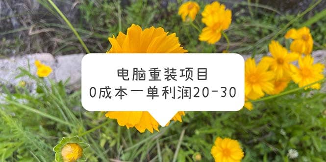 电脑系统重装项目，0成本一单利润20-30-爱省资源网