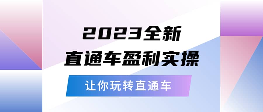 2023全新直通车·盈利实操：从底层，策略到搭建，让你玩转直通车-爱省资源网