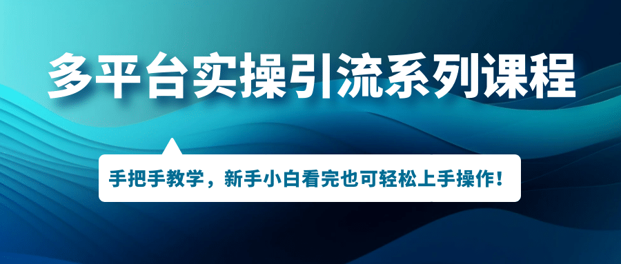 多平台实操引流系列课程，手把手教学，新手小白看完也可轻松上手引流操作-爱省资源网