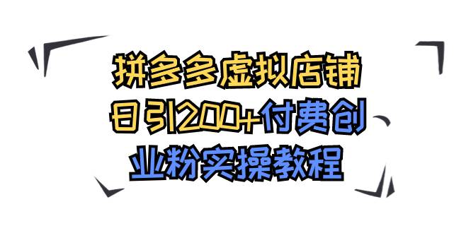 拼多多虚拟店铺日引200+付费创业粉实操教程-爱省资源网