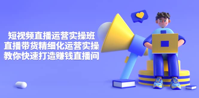 短视频直播运营实操班，直播带货精细化运营实操，教你快速打造赚钱直播间-爱省资源网