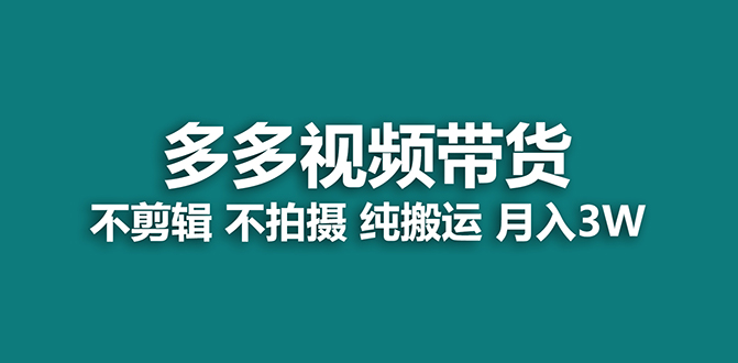【蓝海项目】多多视频带货，纯搬运一个月搞了5w佣金，小白也能操作【揭秘】-爱省资源网