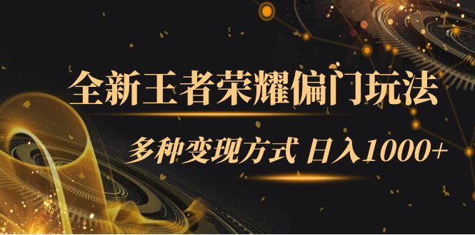 全新王者荣耀偏门玩法，多种变现方式 一天1000+小白闭眼入（附1000G教材）-爱省资源网