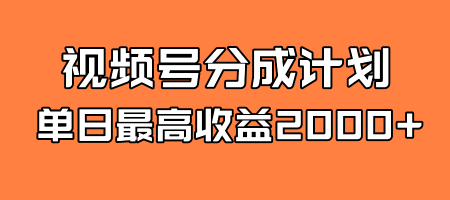 全新蓝海 视频号掘金计划 日入2000+-爱省资源网