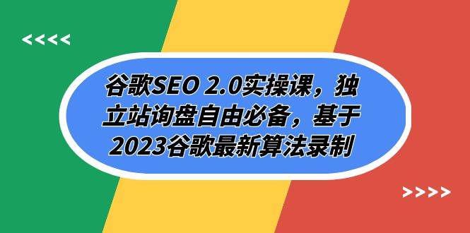 谷歌SEO 2.0实操课，独立站询盘自由必备，基于2023谷歌最新算法录制（94节-爱省资源网
