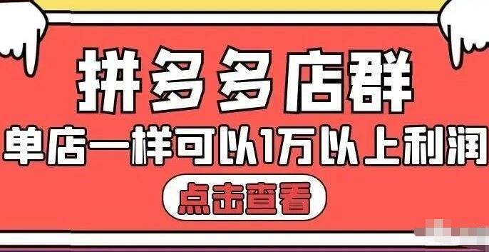 拼多多店群单店一样可以产出1万5以上利润【付费文章】-爱省资源网