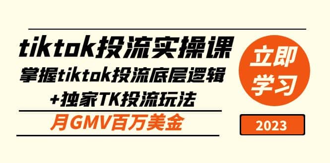 tiktok投流实操课：掌握tiktok投流底层逻辑+独家TK投流玩法-爱省资源网