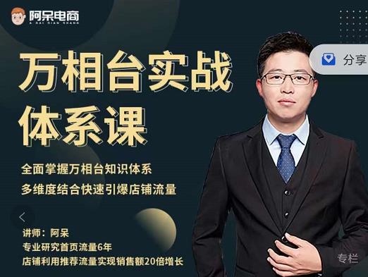 阿呆-万相台实战体系课，帮您全面掌握万相台知识体系-爱省资源网