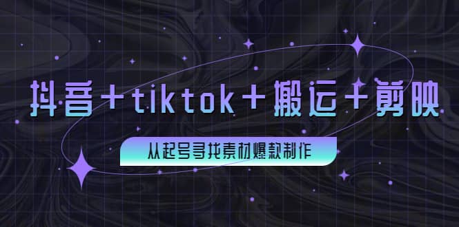 百万粉丝博主·抖音+tiktok+搬运+剪映，从起号寻找素材爆款制作-爱省资源网