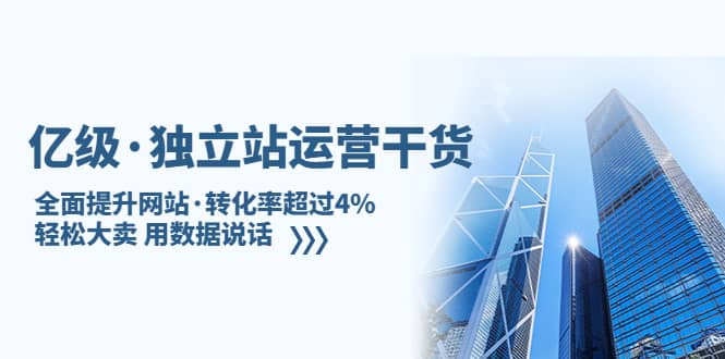 独立站运营干货：全面提升网站·转化率超过4%，轻松大卖 用数据说话-爱省资源网
