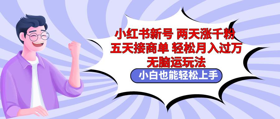 小红书新号两天涨千粉五天接商单轻松月入过万 无脑搬运玩法 小白也能轻…-爱省资源网