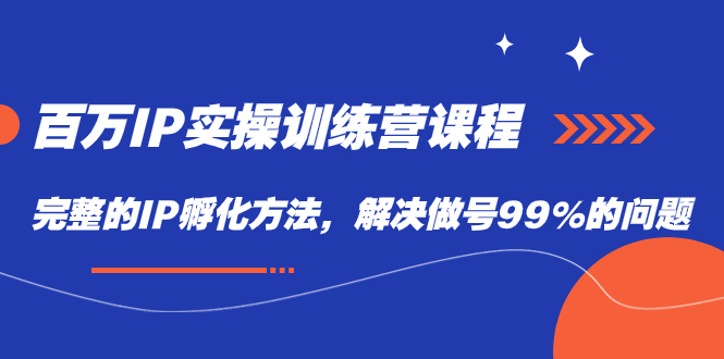 百万IP实战训练营课程，完整的IP孵化方法，解决做号99%的问题-爱省资源网