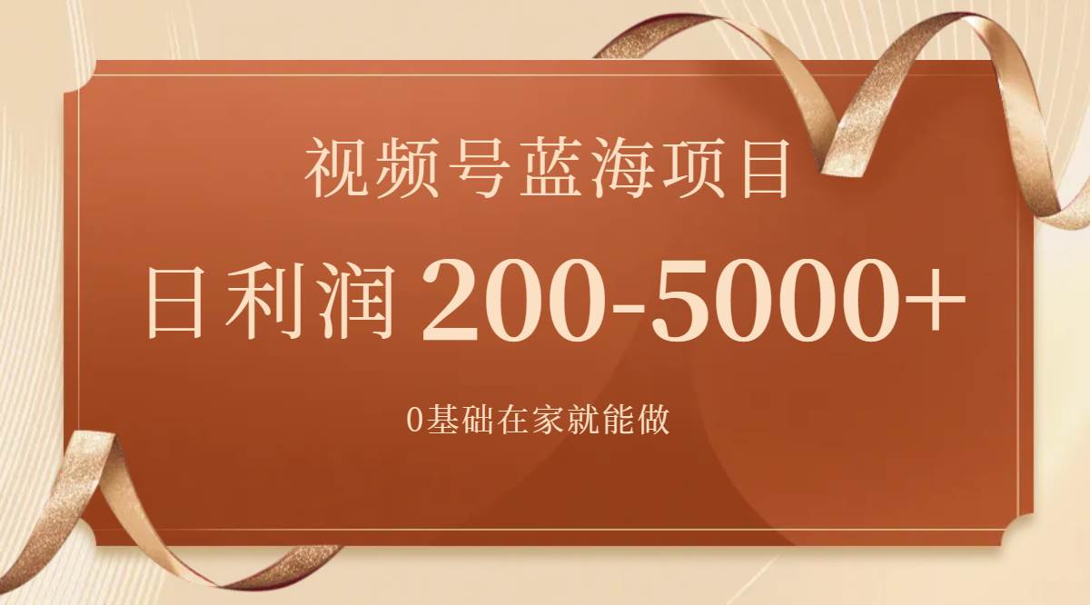 视频号蓝海项目，0基础在家也能做，一天200-5000+【附266G资料】-爱省资源网