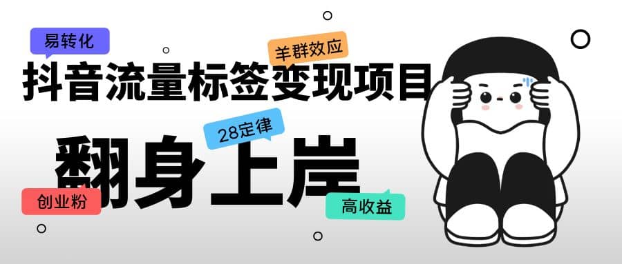 抖音流量标签变现项目，抖音创业粉轻松转化，单价高收益简单-爱省资源网