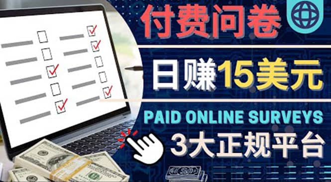 参与付费调查，利用自己的空闲时间完成问卷，适合新手的平台，日赚15美元-爱省资源网