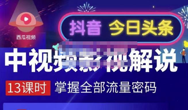 嚴如意·中视频影视解说—掌握流量密码，自媒体运营创收，批量运营账号-爱省资源网
