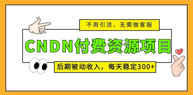CNDN付费资源项目，不用引流，无需做客服，后期被动收入-爱省资源网