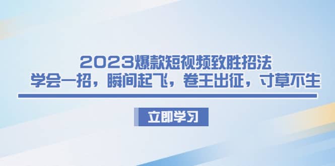2023爆款短视频致胜招法，学会一招，瞬间起飞，卷王出征，寸草不生-爱省资源网