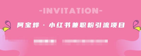 阿宝烨·小红书兼职粉引流项目，流量大，引流效果好【视频课程】-爱省资源网