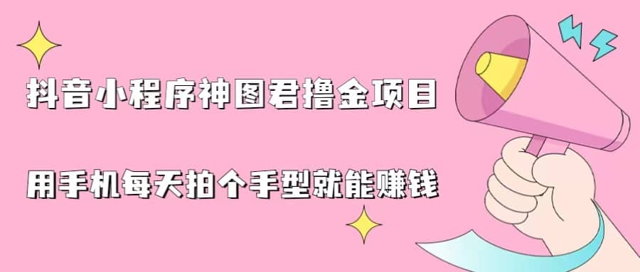 抖音小程序神图君撸金项目，用手机每天拍个手型挂载一下小程序就能赚钱-爱省资源网