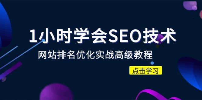 1小时学会SEO技术 网站排名优化实战高级教程-秒杀市面95%收费几千的SEO教程-爱省资源网