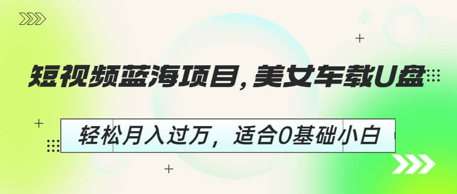 短视频蓝海项目，美女车载U盘，轻松月入过万，适合0基础小白-爱省资源网