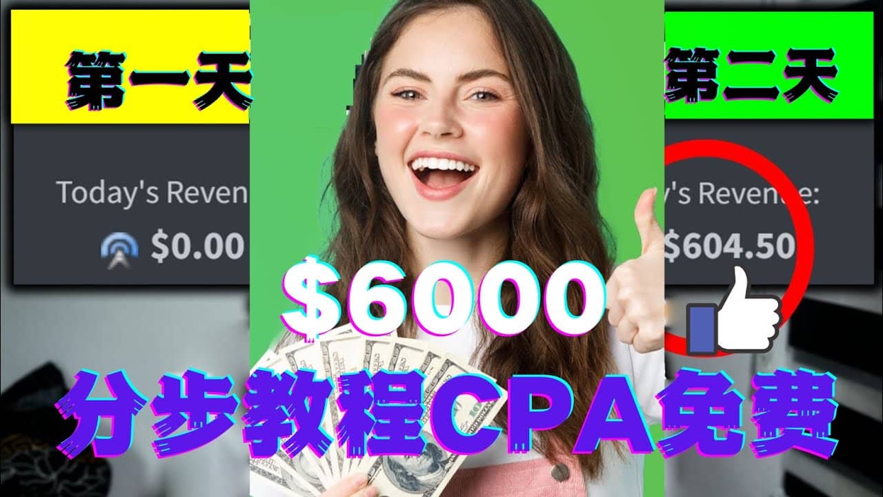 短时间赚6000美元分步教程CPA营销免费流量方法赚钱项目-爱省资源网