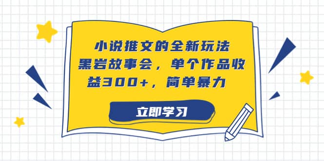 小说推文的全新玩法，黑岩故事会，单个作品收益300+，简单暴力-爱省资源网