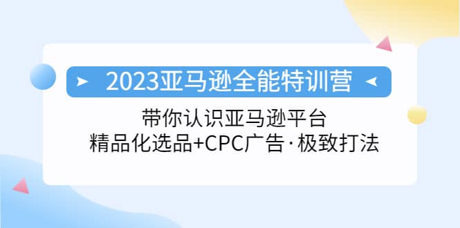 2023亚马逊全能特训营：玩转亚马逊平台+精品化·选品+CPC广告·极致打法-爱省资源网