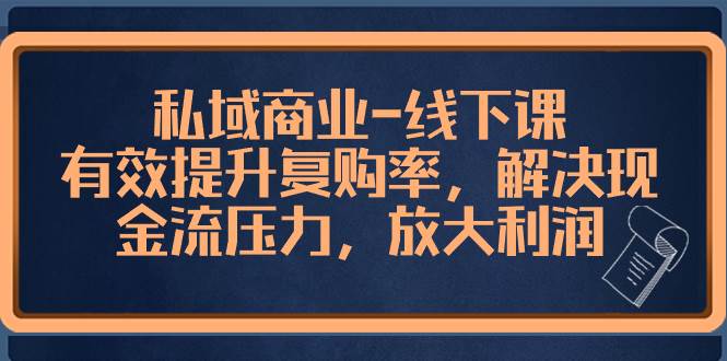 私域商业-线下课，有效提升复购率，解决现金流压力，放大利润-爱省资源网