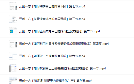 云创一方2022抖音SEO系列课程，教你如何快速上抖音搜索排名第一-爱省资源网