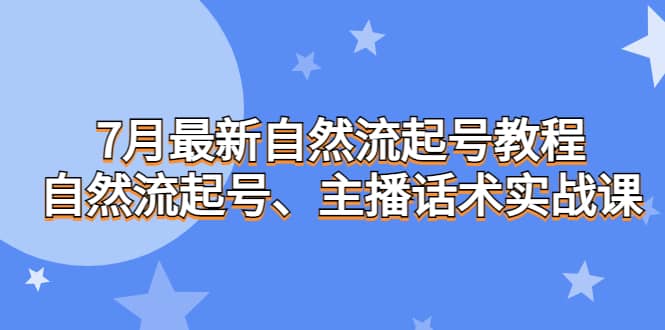7月最新自然流起号教程，自然流起号、主播话术实战课-爱省资源网