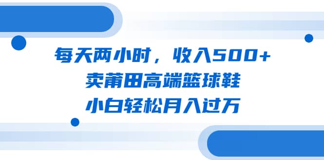 每天两小时，收入500+，卖莆田高端篮球鞋，小白轻松月入过万（教程+素材）-爱省资源网