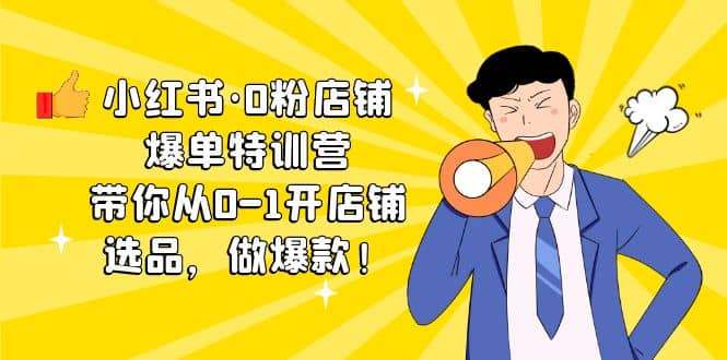 小红书·0粉店铺爆单特训营 带你从0-1开店铺，选品，做爆款（课程+工具包）-爱省资源网
