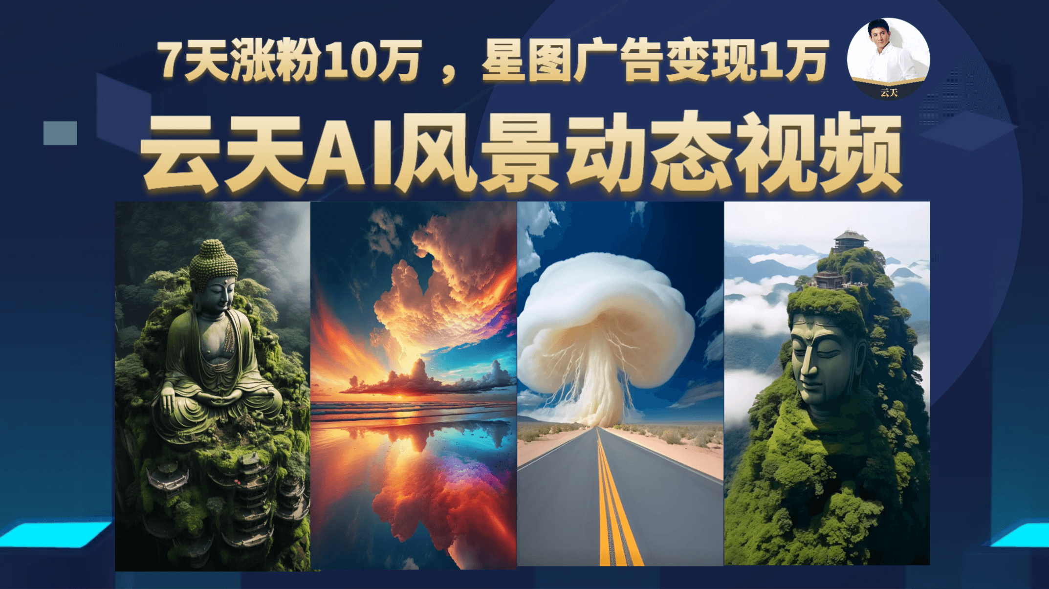 云天AI风景动图视频制作，7天涨粉10万 ，星图广告变现1万-爱省资源网