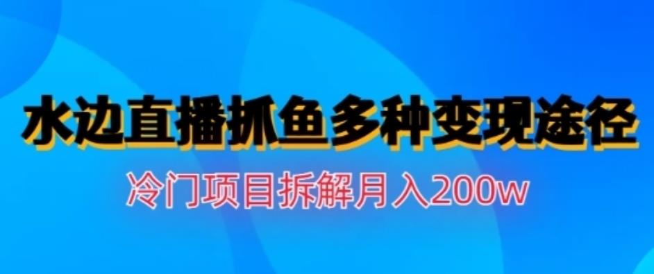 水边直播抓鱼，多种变现途径冷门项目，月入200w拆解【揭秘】-爱省资源网