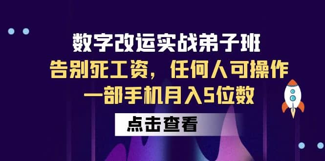 数字 改运实战弟子班：告别死工资，任何人可操作，一部手机月入5位数-爱省资源网