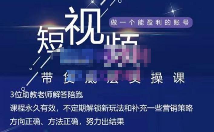 吴Sir·短视频带货底层实操课，教你如何选爆品、了解获短视频流量密码，正确起号-爱省资源网